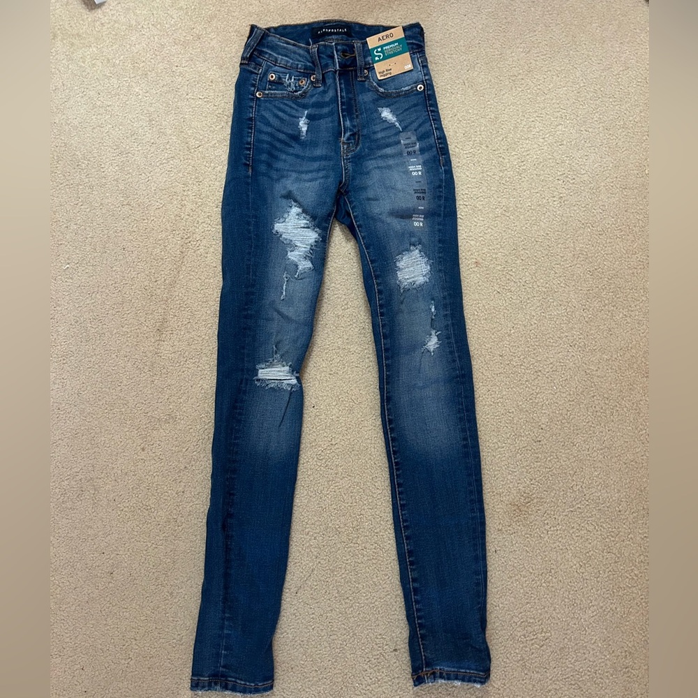 High rise ripped skinny jeans